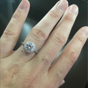 Ross Simons Halo CZ Engagement Ring